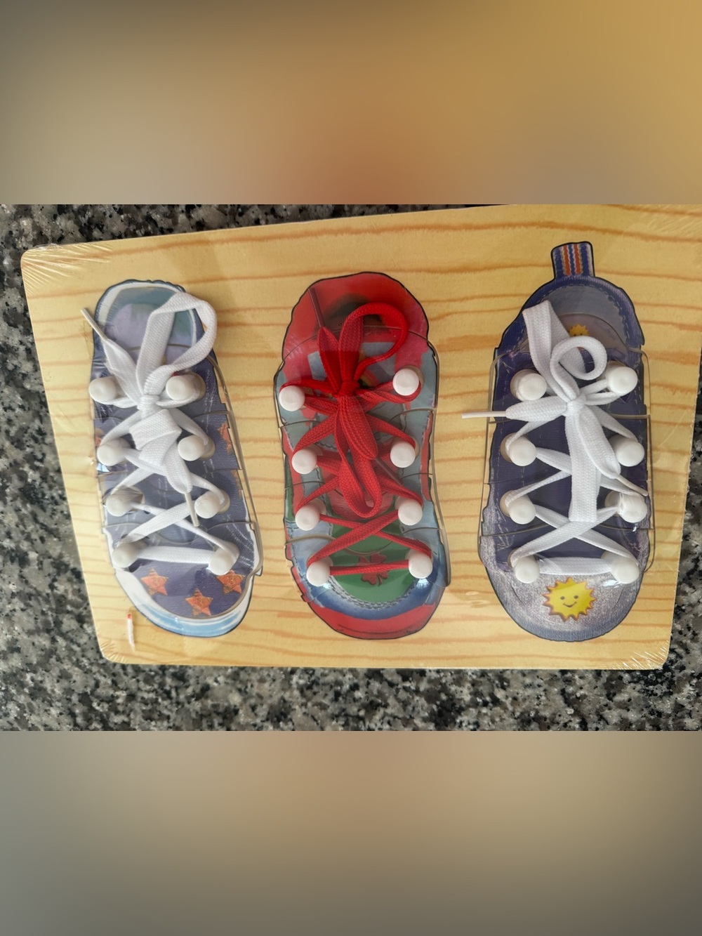 NEW NIP Kids Red Lace-Up Learning Shoe Toy